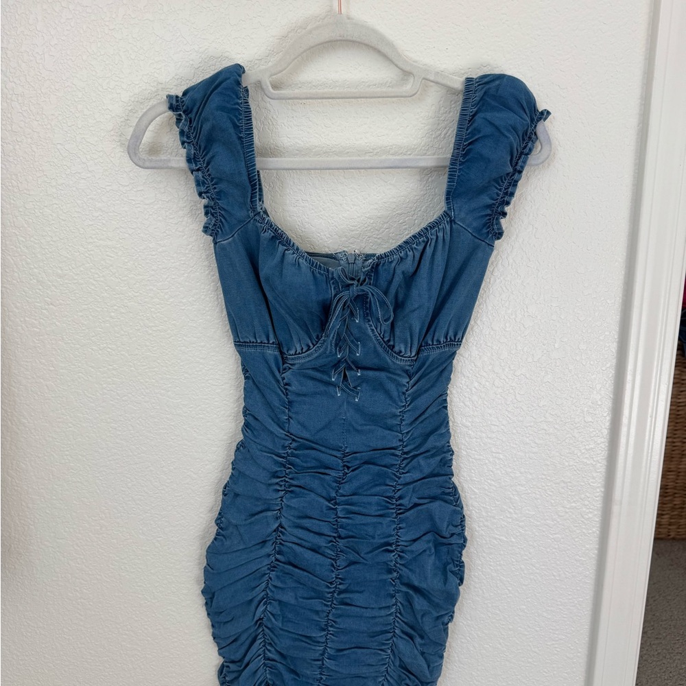 Fashion Nova Denim Blue Mini Dress